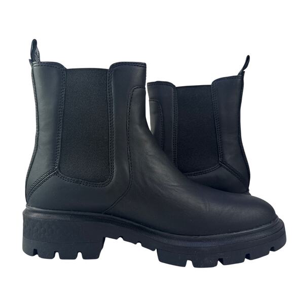 Timberland Cortina Valley Chelsea Boots Womens 9 Black Leather Lug Sole Pull On - Picture 4 of 11